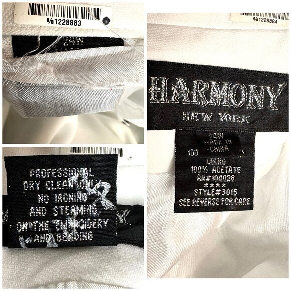 Harmony New York Elegant White 2-Piece Suit  Jacket & Skirt with Embroidered Det - Picture 14 of 14